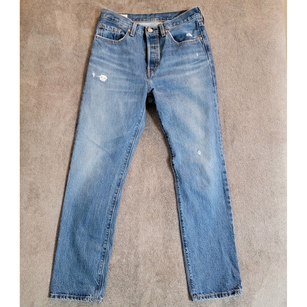Levi's Jeans Premium Haut de Gamme 501 Straight Distressed Nice Fade W27 L30